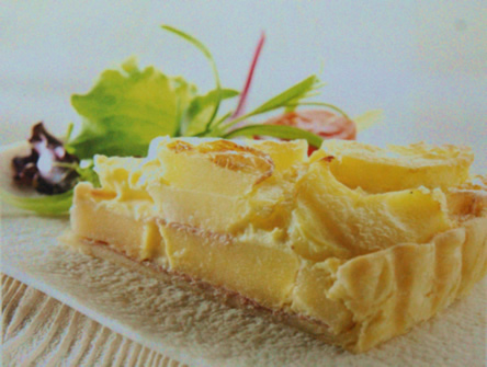 Aardappelquiche met kaas en ham